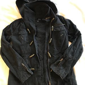 Hurley jacket with detachable hood.